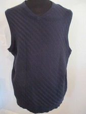 NWT ROUNDTREE  YORKE 2XT NAVY HEATHER BIG MAN V-NECK COTTON SWEATER VEST
