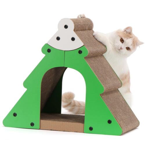 Christmas Cat Scratcher for Indoor Cats, Christmas Tree Design Cat Scratcher,...