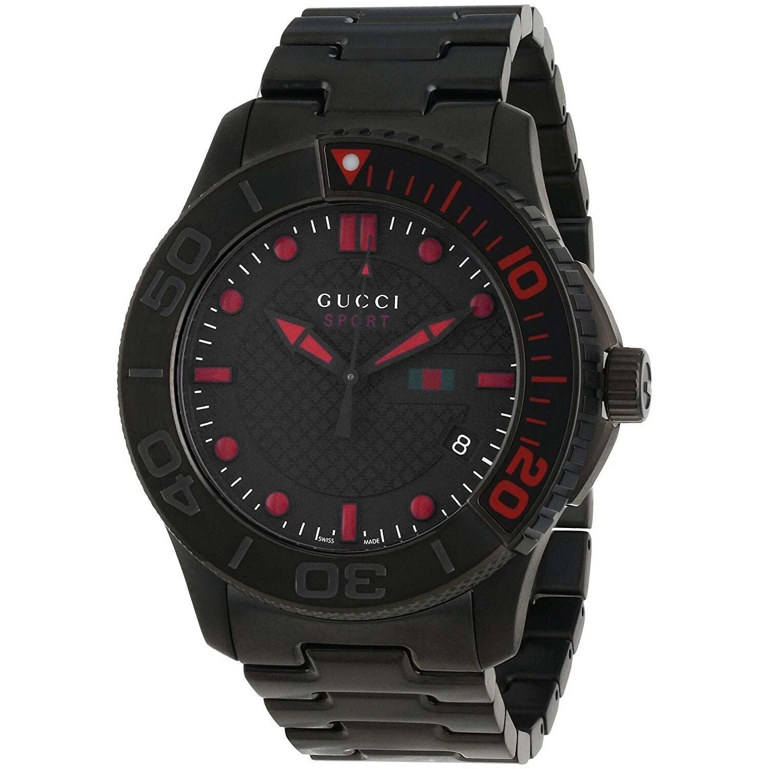 Montre pour homme Gucci YA126230 G Timeless 44 mm en acier inoxydable noir