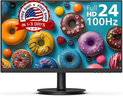 Monitor Full HD De 24 Pulgadas, Sin Marco, (1920 x 1080), 100 Hz, VESA NUEVO US