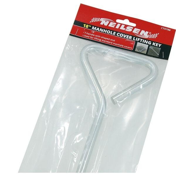 2pc Pair Manhole Cover Lifting Keys 18" Key Steel Drain Lid Lifter