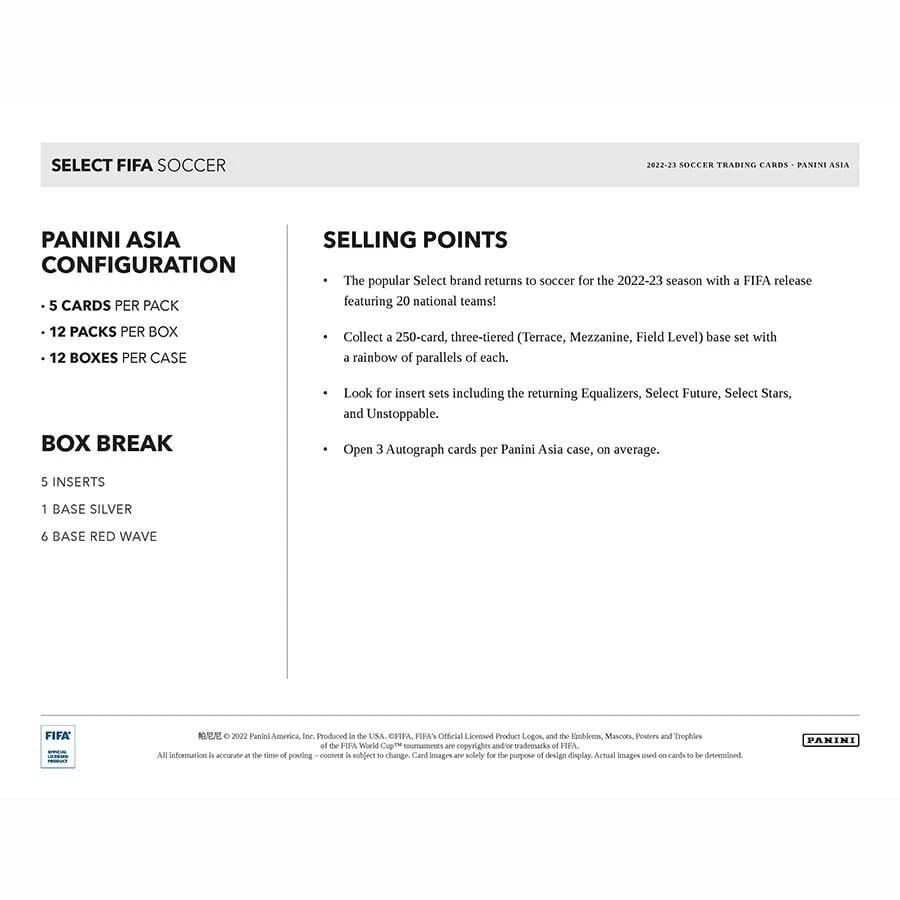 2022-23 Panini Select FIFA Soccer TMALL BOX FACTORY SEALED 22PASSELF-TM - Image 4 of 4