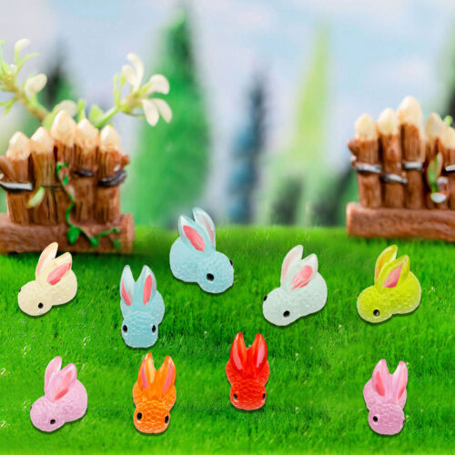 100Pcs Luminous Mini Resin Rabbit Mini Resin Bunny Figures Rabbit Figures paMcs
