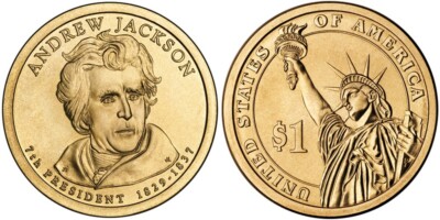 2008-P $1 President ANDREW JACKSON Presidential Golden Dollar 1
