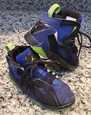 Jordan Youth 13C True Flight Sneakers NBA Basketball Shoes Blue Green 343796-022