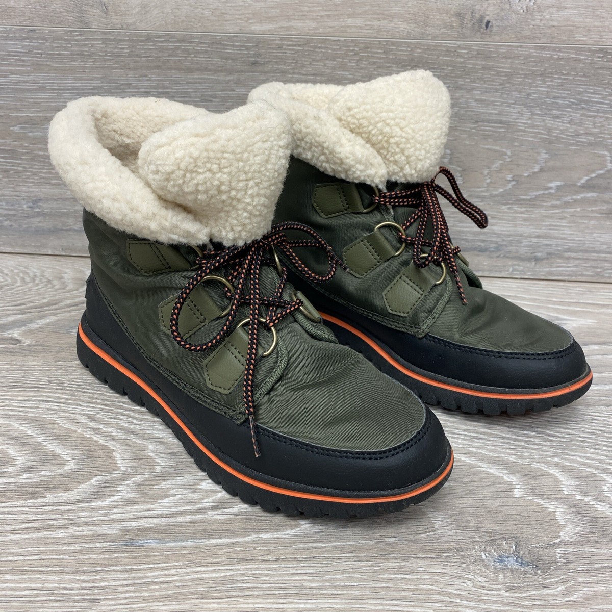 Sorel Cozy Carnival Womens Boots Olive Green Black NL2297-383 Winter