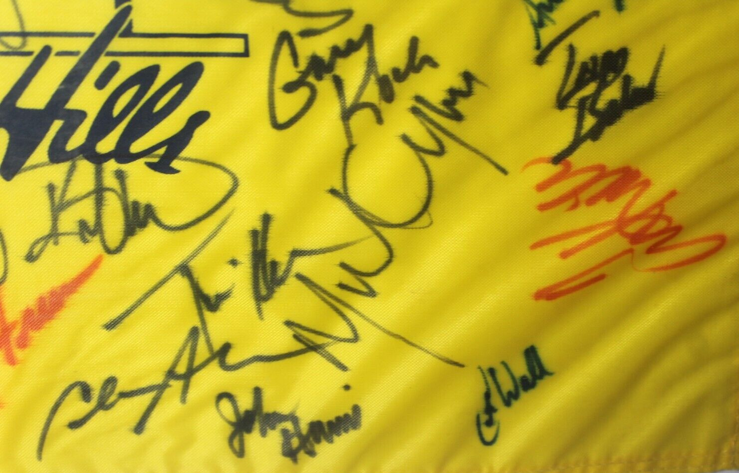 2001 US Open Autographed PGA Golf Flag COA Southern Hills Tulsa Oklahoma 45 Auto