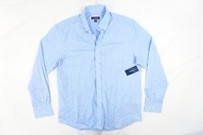 CLUB ROOM LIGHT BLUE DOTTED MEDIUM STRETCH BUTTON FRONT SHIRT MENS NWT NEW
