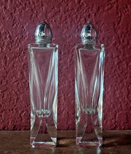 VTG Beveled Cut Glass  SALT  PEPPER SHAKERS  5.25" H  W. Germany  GORGEOUS 