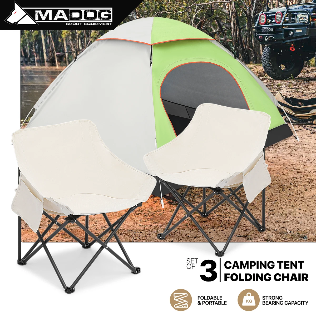 Double camping chair go outdoors sale