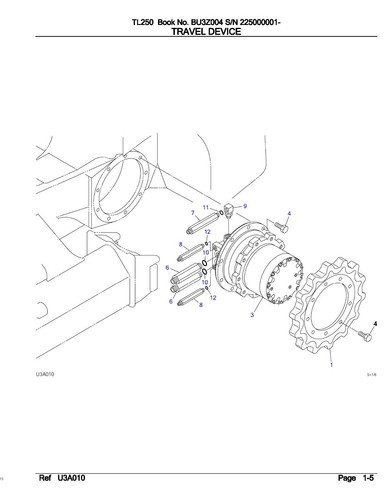 250 TL CRAWLER LOADER SERVICE PARTS MANUALTAKEUCHI TL250 BU3Z004-1 - - Picture 3 of 16