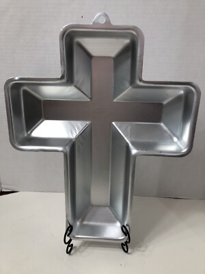 WILTON CROSS Cake Decorating Pan Easter/ Baptism/ Communion Aluminum 