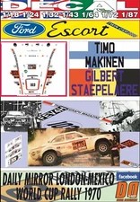 DECAL FORD ESCORT TWIN CAM T.MAKINEN R.LONDON-MEXICO 1970 5th (08)