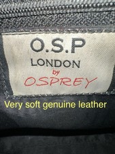 O.S.P London by Osprey Black Leather Shoulder Bag Zip Detachable Strap Pockets