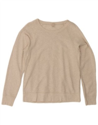 J. Crew Damen Top Langarm UK 14 Medium Beige Baumwolle ER03