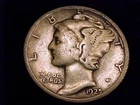 1925-S  Mercury Dime, a Very Good  grade coin