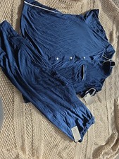 Stars Above Women's Large Top  Pant Navy Blue 2 Piece Pajama Set NEW