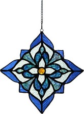 Stained Glass Window Hangings Tiffany Style Window Panel Suncatchers Blue Art