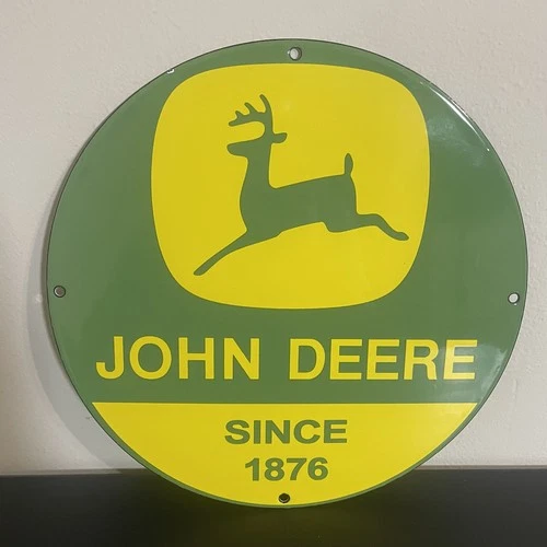 VINTAGE JOHN DEERE GASOLINE MOTOR OIL PORCELAIN SIGN