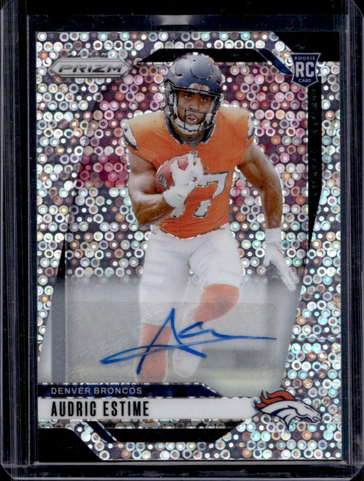 2024 Panini Prizm Audric Estime Auto RC No Huddle Rookie #306 Broncos