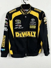 Matt Kenseth NASCAR Jacket Mens Large Black Yellow Racing JH Design Dewalt