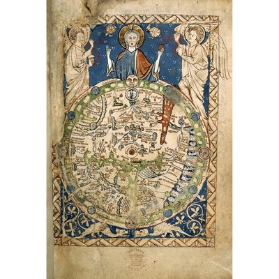 1265 Psalter World Map Depicting Medieval Jerusalem-Centered View