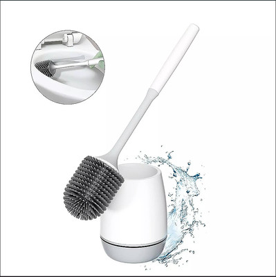 Toilettenbürstenhalter mit weichen Silikonborsten Bad WC Set Reinigungsbürstenfuß