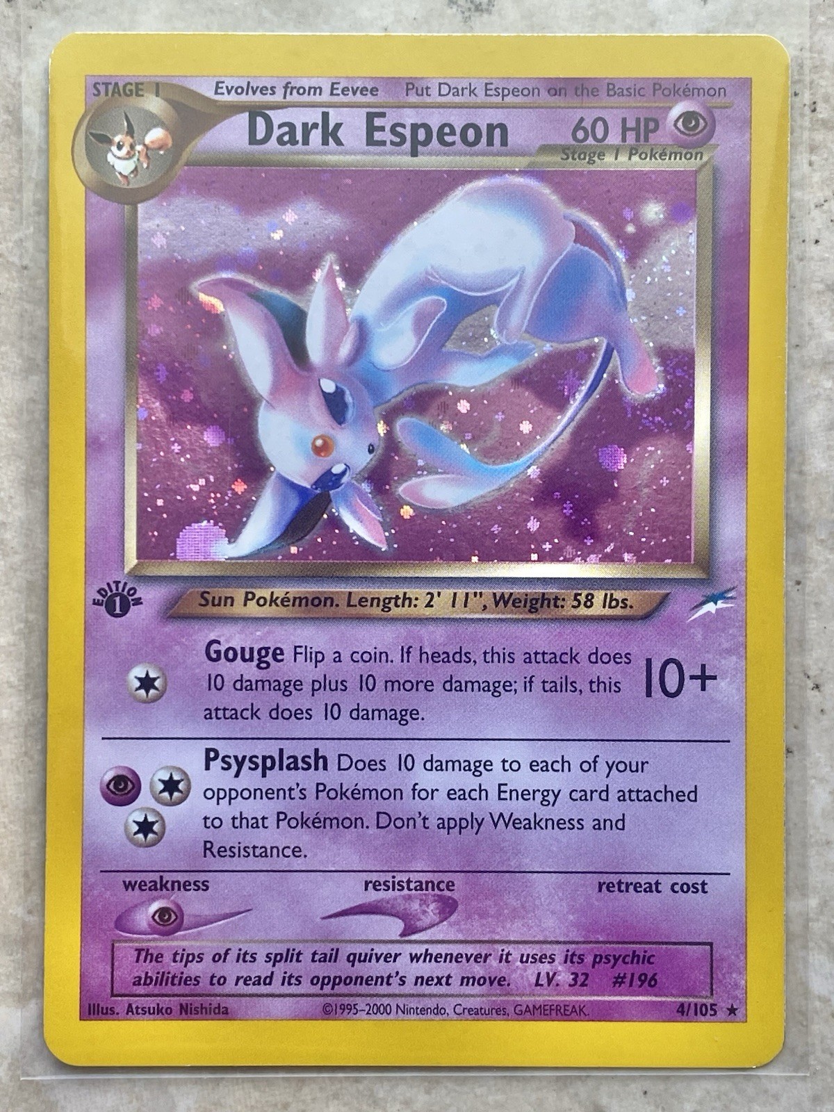 Dark Espeon 1st Edition 4/105 Neo Destiny Holo NM