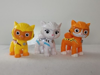 CAT PACK LOT- Paw Patrol Figures- Leo Rory Wild -White Orange Yellow Action Figs