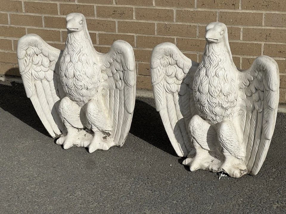 Paire d'aigles quais de porte en béton porte gardien finale faucon statue figurines d'entrée - Photo 4/4