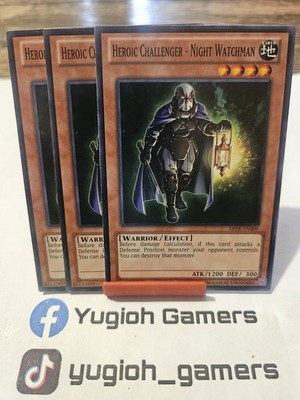 Yu-Gi-Oh Heroic Challenger Night Watchman X3 ABYR Common Light Played 