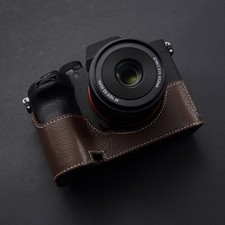 For Sony A7M5 ILCE-7M5 Handmade Genuine Leather Half Case Bag Cover