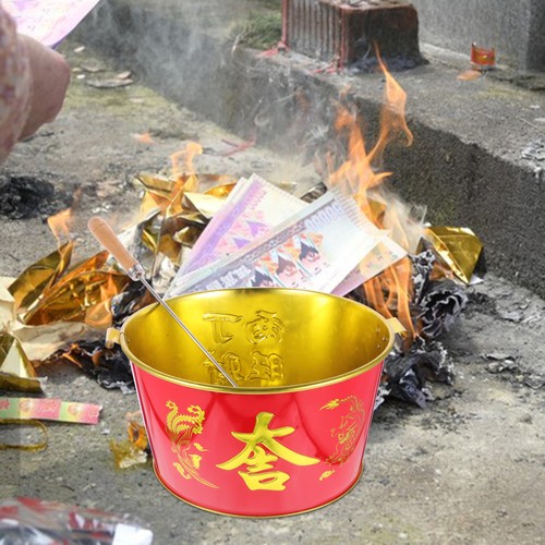 1 Set Sacrificial Burning Bucket Money Incinerator Burning Paper Bucket - Picture 10 of 12