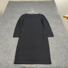 St John Dress Womens 8 Black Santana Knit Long Sleeve Midi Sheath Classic Luxury