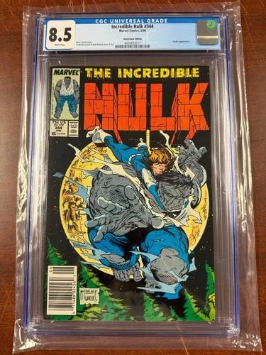 Incredible Hulk # 344 CGC Graded 8.5 Marvel Comic Book McFarlane Grey Hulk JH16