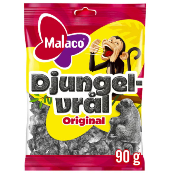 Malaco Djungelvral Salty Liquorice 90g Swedish Strong Black Candy