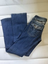 Miss Me Bootcut Embellished Rhinestone Blue Denim Jeans Women 5-Pocket Design