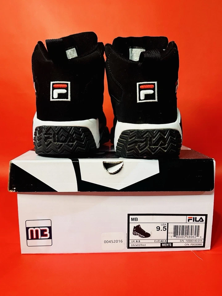 FILA MB NEGRO BLANCO ROJO • ZAPATO HOMBRE TALLA 9.5 • COMO NUEVO CON CAJA Foto 2 de 4