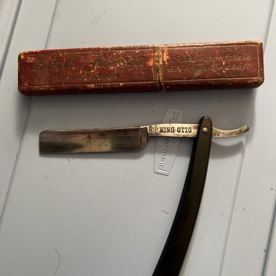 Antique RAZOR EMIL JANSEN-WALD Stahlwarenfabrik SOLINGEN GERMANY KING OTTO