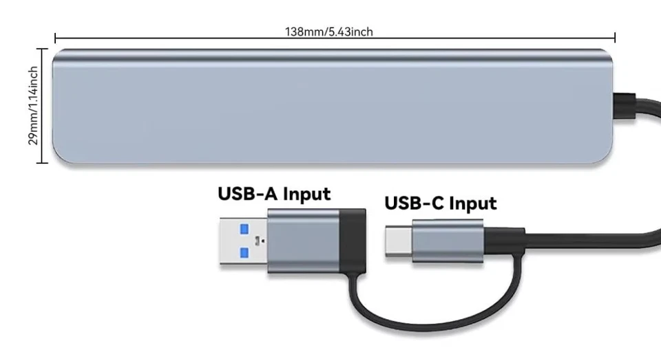 Type C USB Hub 8 in 1 multi port Docking 4K HDMI LAN Audio USB 3.0 SD Macbook - Image 3 of 4