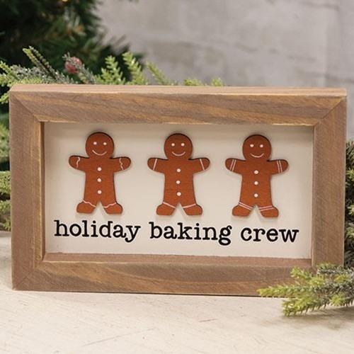 Letrero enmarcado Holiday Baking Crew Gingerbread para hombre - Imagen 1 de 3