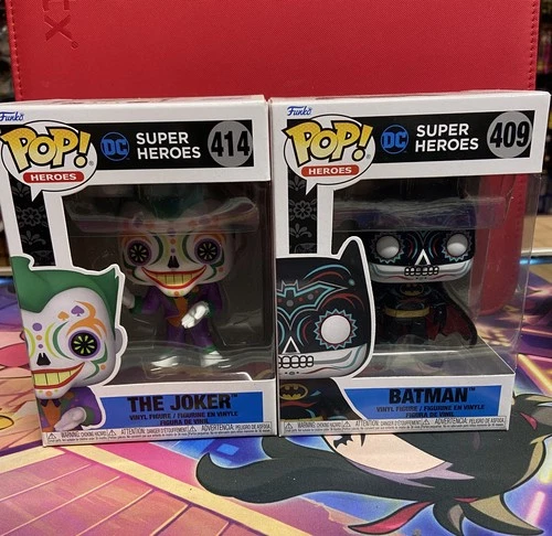 FUNKO POP DC Heroes: Dia De Los…Batman  409 The Joker 414 Lot Of 2 POPS