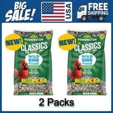 Pennington Classic Wild Bird Feed and Seed, 40 lb. Bag, Dry, 2 Pack