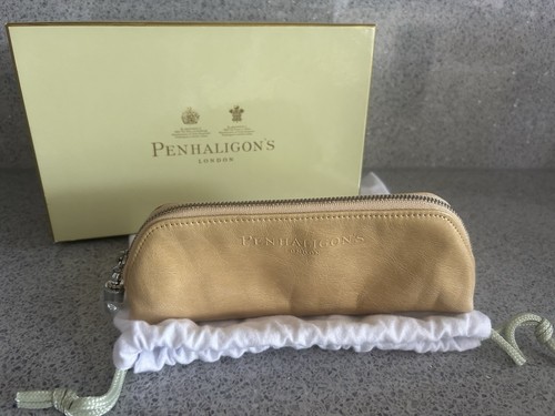 Penhaligon’s Small Beige Leather Makeup Bag. Boxed. Excellent Condition