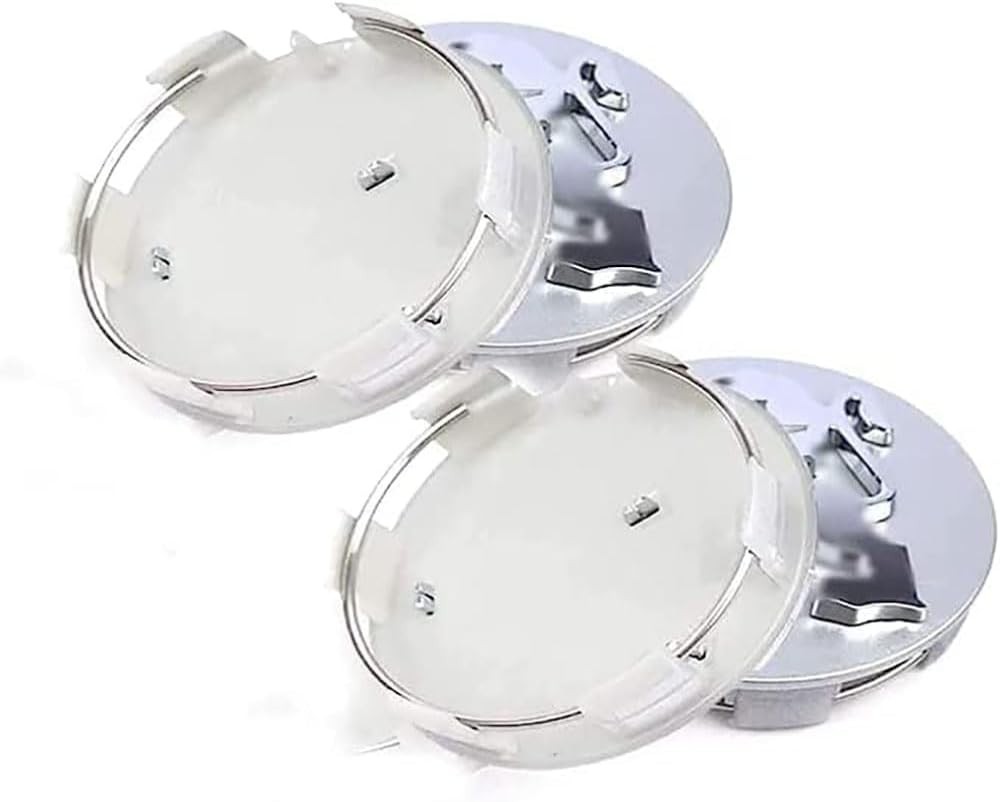 4 Coprimozzo Peugeot Compatibile Tappi 60mm Argento 106 107 206 207 306 307 507