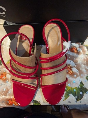 INC Ginnyyp Red Zenith Red High Heel Sandal. 3 3/4 inch heel. size 10. NIB