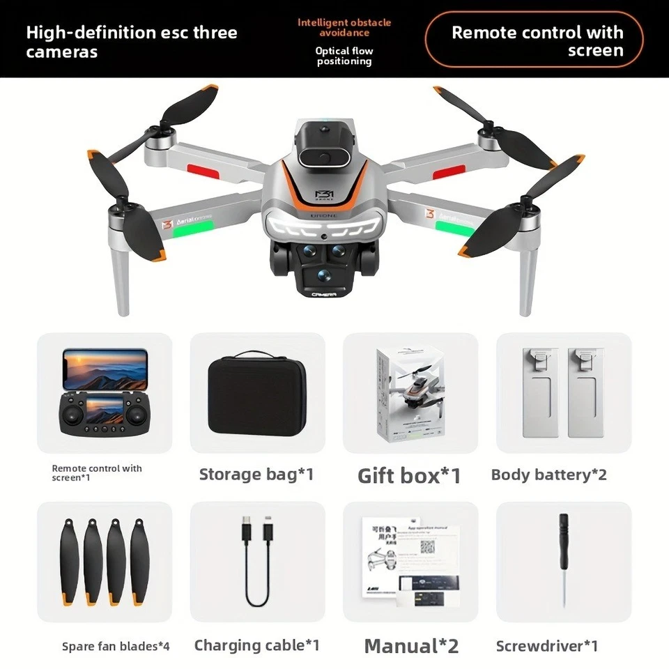M3 5G HD Drone 4.3/2.4" Screen Dual Battery Long Range Obstacle Avoidance FPV - Image 4 of 4