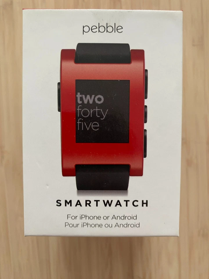 RARE NWT Pebble Technology Corp Classic 301RD Smartwatch (Red) - Image 3 of 4