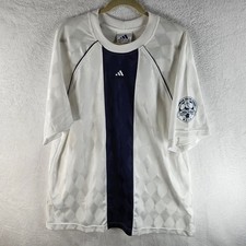 Vintage 90s Adidas Soccer Jersey White Navy Premier League Women's Size XL