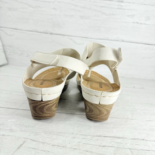 Sandales string blanc compensé dos Aerosoles Amity 15L taille 10 grain de bois - Photo 9/9